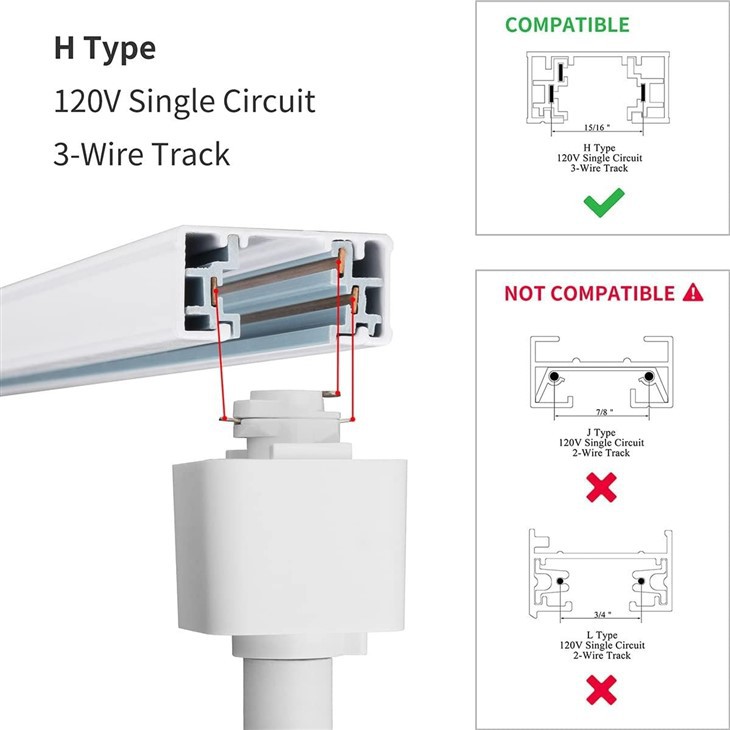 H Type Track Lighting Rail Ceiling Spotlight 2 -