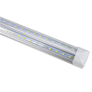 8 jalga T8 LED sügavkülmiku tuli|V-Shape Heatsink|75W 6500K läbipaistev objektiiv